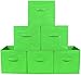 Greenco Foldable Storage Cubes, 6 pcs (Green) | Closet Organizer Storage Basket/Box/Bin/Shelf | Cube Storage Organizer | Collapsible Storage Bins Boxes | Non-woven Cloth Fabric Bin Drawers/Baskets