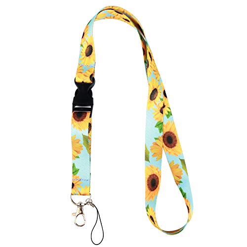 Lanyard Keychain Holder with Plastic Quick Release Buckles (Sunflower) - Thumbnail 2