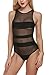Zeagoo Sexy Black Mesh Spice Look One Piece Swimwear Swimsuit Monokini Bikini