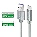 USB Type C Cable, 2 Pack (6.6ftx1, 3.3ftx1) Type C Cable with 56k Ohm Pull-up Resistor Fast Charging Nylon Braided Long Cord for LG G6 G5, Galaxy S8/S8 Plus, Macbook 12, Google Pixel XL More,Grey