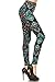 Leggings Depot Women's High Waisted Skull & Halloween Print Leggings-Full Length-R842, Green Envy, Plus Size