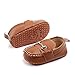 LIDIANO Baby Soft Sole Toddler Loafers Boat Shoes Crib Shoes (6-12 Months, Brown)
