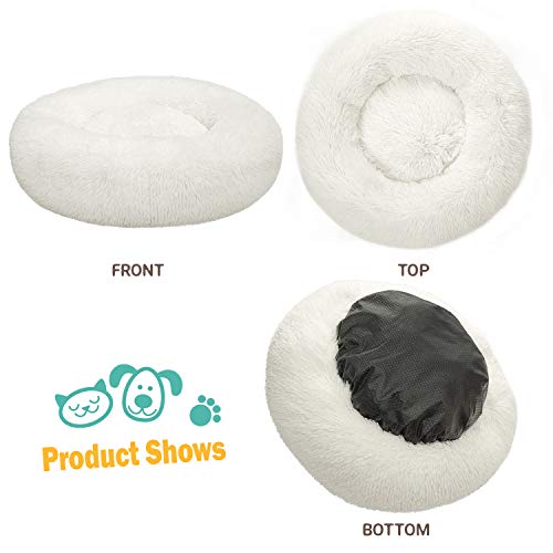 Fluffy Round Orthopedic Dog Beds for Small Dogs and Cats, Super Soft