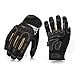 Vgo High Dexterity Heavy Duty Mechanic Glove,Rigger Glove(Anti-vibration,Anti-abrasion,Touchscreen,5Pairs, Size L, Black, SL8849)