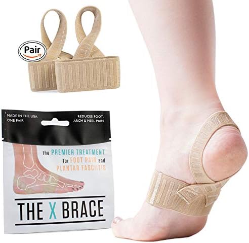 The Original X Brace - Arch Support Brace and Compression for Sever's Disease, Plantar Fasciitis, Flat Feet, Fallen Arches, Over-Pronation and Heel Pain, Logo Free - Youth