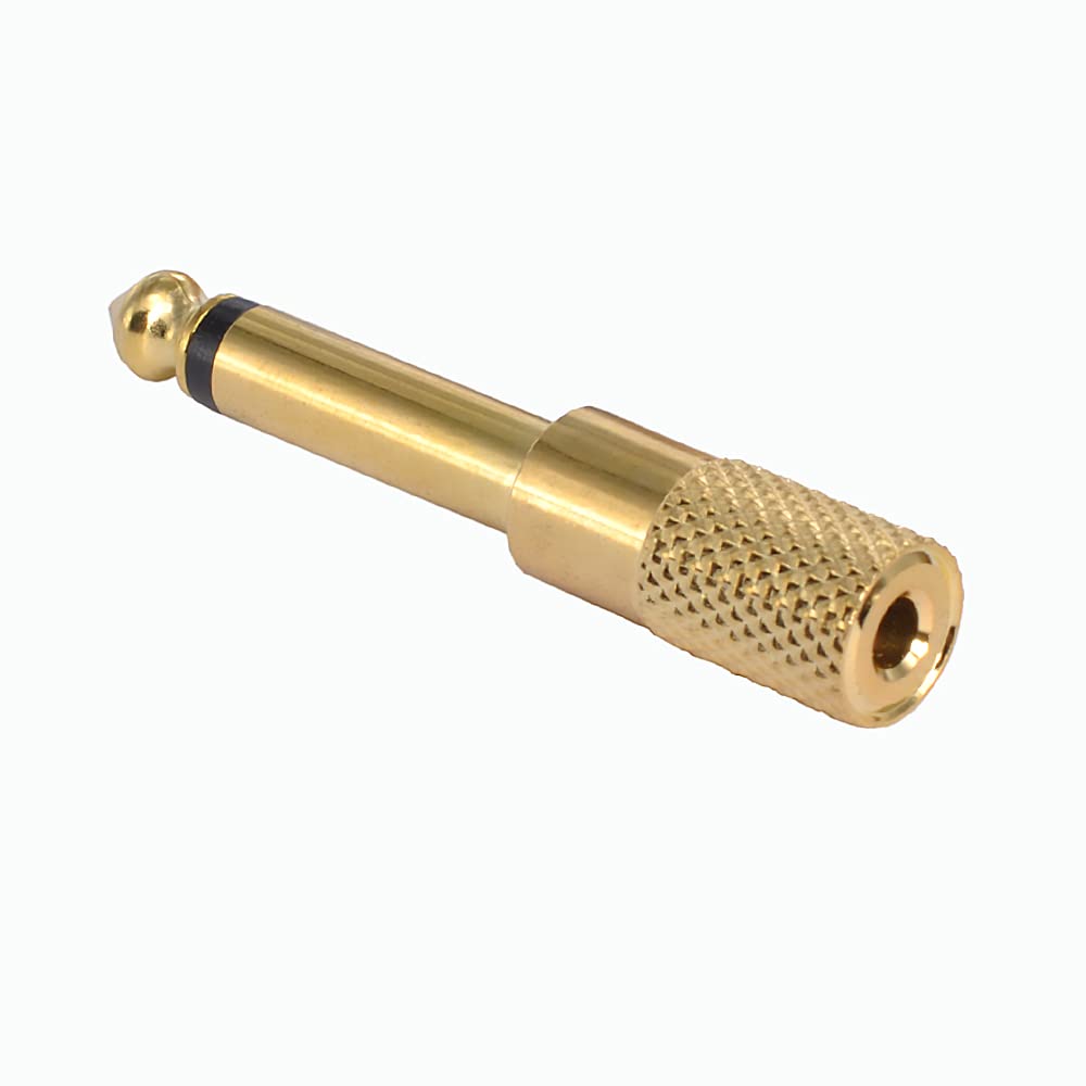 WLGQ 1/4 inch Male to 1/8 inch Famale HiFi Stereo Adapter, All Metal, Gold-Plated,6.35mm mono Male to 3.5mm Famale — image 1