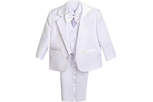 Dressy Daisy Baby Toddler Boy 5 Pcs Set Formal Tuxedo Suits No Tail Wedding Christening Baptism Outfits