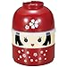 Japanese Lunch Bento Box for Girl Kokeshi Design Made in Japan, Red Sakura Girl