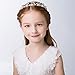 Flower Girl Hair Accessory, Pearl Headband Princess Wedding Headpiece Crystal Headwear for Wedding Tiara Hair Pieces Baby Girl-Suitable for Shows, Children' Day(White)