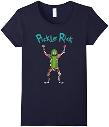 Womens PICKLE-RICK-Tshirt Medium Navy