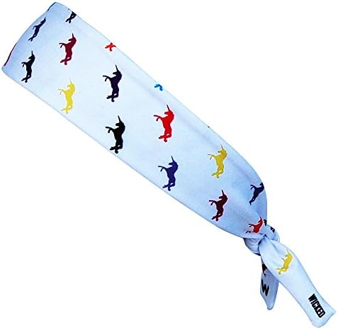 Neon Unicorn White Elastic Tie 2.25 Inch Headband