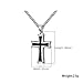 Reve Stainless Steel Black & Silver Cross Pendant Necklace for Men Women, 20-24 Inches Curb Chain (Black: 20'' Curb Chain)