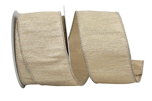 Reliant Ribbon 93891W-046-40F Sparkle Metallic Striped Elegance Wired Edge Ribb…