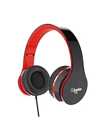 Elecder i40 - Auriculares de diadema plegables y ligeros con micrófono y conector jack de 0.138 in para iPad, teléfonos móviles, ordenadores portátiles, smartphones, MP3 Kindle, avión, escuela