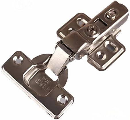 (1 Pair)Wellyu Mute Detachable Stainless Hydraulic Damping Hinge / Cabinet Door Hinge(1.5mm thick stainless steel）