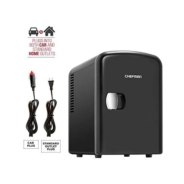 Chefman Mini Heladera 6 latas Maquillaje 4 Lts | Negro - Imagen 5