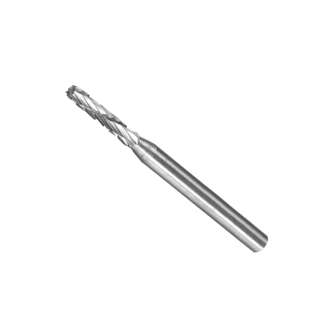 CoCud Tungsten Carbide Rotary Burrs File, 2mm Shank 1/8" Dia, Double Cut Cylinder Shape Rotary Burrs Tool - (Applications: for Metal Carving)