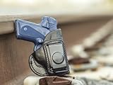 OUTBAGS LOB4S-SOLO Black Genuine Leather IWB Conceal Carry Gun Holster for Kimber Solo 9mm. Handcrafted in USA.