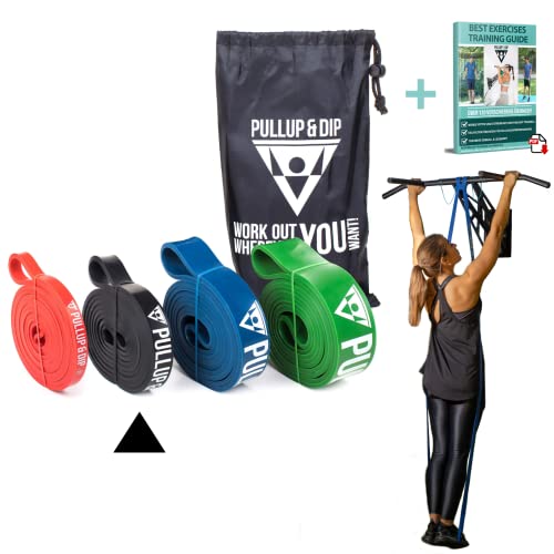 PULLUP & DIP Resistance Bands Pull Up Bands for Assisted Pull Ups, Calisthenics, Crossfit, Pull Up Bar; Premium Fitness Bands (LIGHT (black))