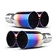 2.5 Inch Inlet Dual Blue Burnt Chromed Exhaust tip, AUTOSAVER88 2 1/2 Universal Diesel Exhaust pipe Stainless Steel for Truck Cars, 2.5 x 3.5 x 10.5