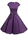 Dressystar DS1956 Women Vintage 1950s Retro Rockabilly Prom Dresses Cap-Sleeve M Purple