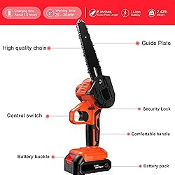 Mini Chainsaw , 6-Inch Cordless Mini Portable