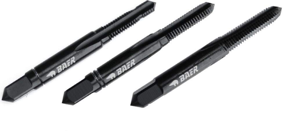 BAER HSSE Vaporised Hand Tap Set M 6 x 1.0 for Stainless Steel - Tap Set | 3-Piece Tap Set - Taper with Guide Pins