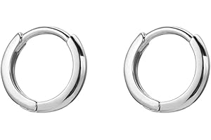 HEBELEE Minimalist Tiny Small Hoop Earrings for Women Girls 925 Sterling Silver Golden Polished Mini Huggie Hoops Cartilage Cuff Helix Thin Wrap Hypoallergenic Simple Jewelry