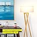 Brightech Z Modern Mid Century Home Standing LED Light Tripod Floor Lamp, Wood