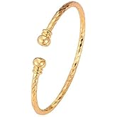 U7 Unisex Simple Cuff Bracelet 18K Real Gold Platinum Plated Fine Bracelets Fashion Jewelry Open Bangle Cuff Bracelets, Twisted or Heart Style
