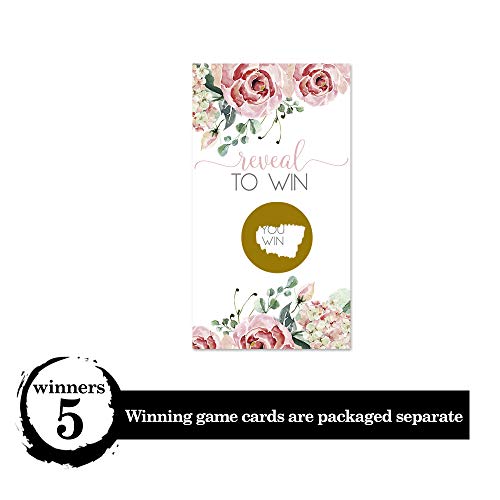 Charming Floral Scratch Off Party Game (30 Pack) Wedding, Bridal Shower