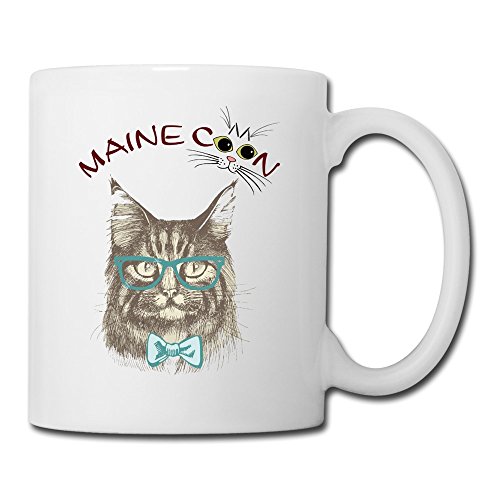 Cool Maine Coon Ceramic Coffee Mug, Tea Cup | Best Gift For Men, Women
And Kids - 13.5 Oz, White