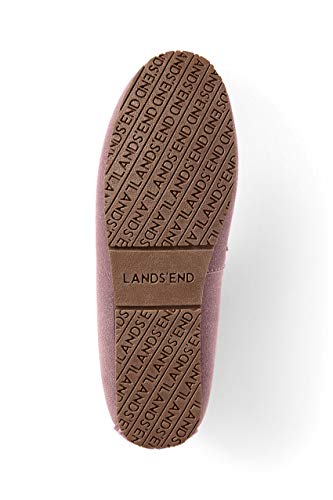 Lands' End Women's Suede Moccasin Slippers, Washed Pink, 7 - Thumbnail 3