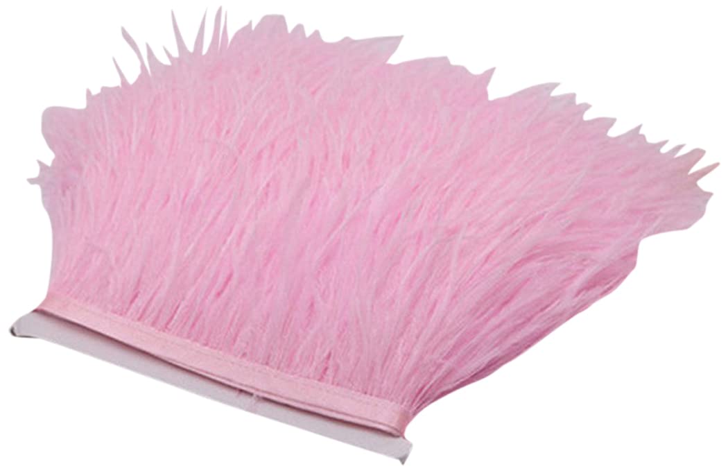 34 Colours Quality Ostrich Feather Trimming Fringe for Millinery Craft Dress Making (Pink)