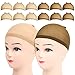 FANDAMEI 12pcs Stocking Wig Caps, 6pcs Brown Skin Tone Stocking Caps& 6pcs Light Brown Stretchy Nylon Wig Caps for Women