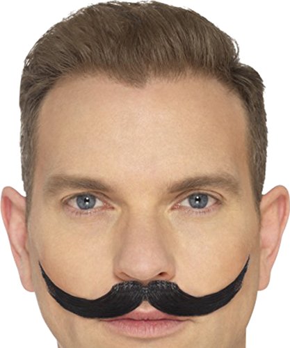 Adult Mens Stag Night Fancy Party English Moustache One Size Black