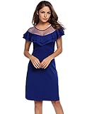Zeagoo Women's Mesh Short Sleeve Ruffle Casual Shift Dress