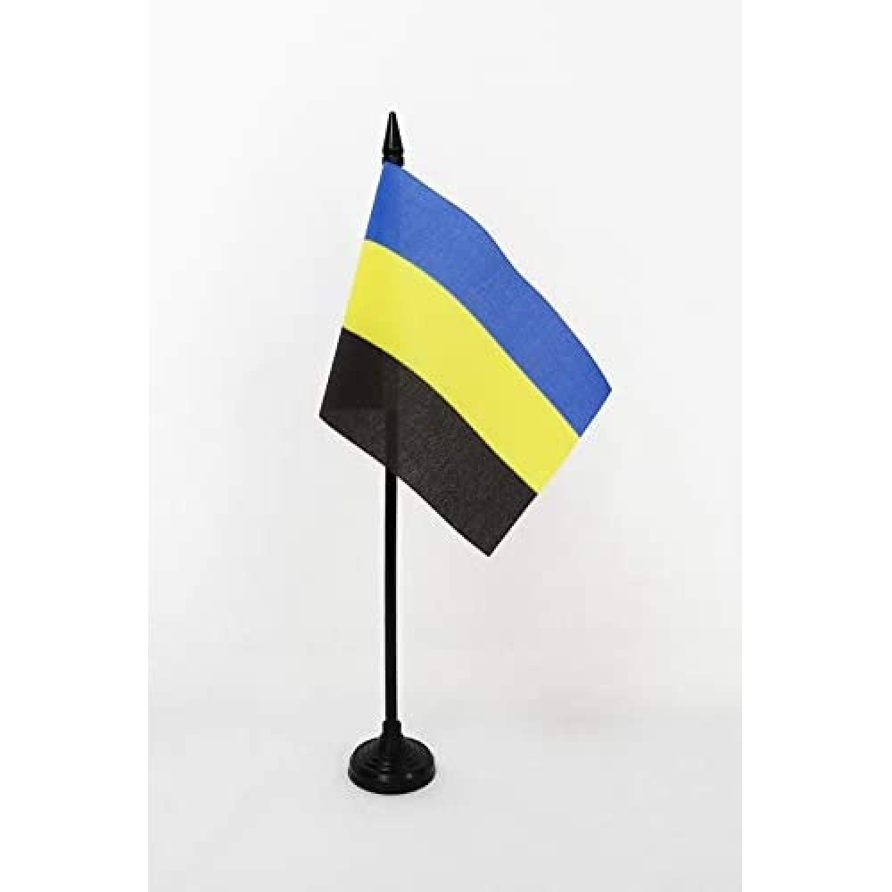 AZ FLAG - Province of Gelderland Table Flag 4'' x 6'' - Gelderland Office Mini Banner 100% Polyester 15 x 10 cm - Mini Desk Flag with 10'' Pole and Black Plastic Base