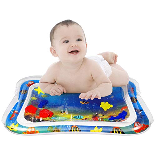 Jishy Inflatable Tummy Time Mat Baby Water Mat Infants & Toddlers,Kids Play Mat Fun and Perfect Activity Center(26''x20'')