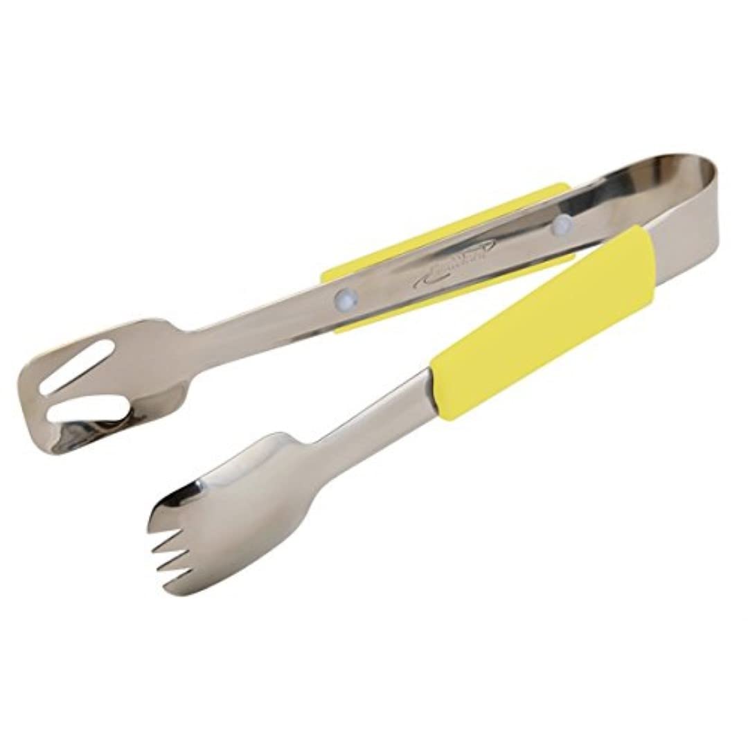 Genware NEV-577-08Y Buffet Tongs, Plastic Handle, Yellow