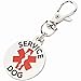 Service Dog Tag Small Breed DOUBLE SIDED Red Medical Alert Symbol .999 inch ID Tag. Easily switch between Service dog vest collars and harness