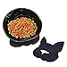 YMAXGO CeramicsTilted Single Food Feeding Bowl for French Bulldogs/Cats, Double Non-Slip Design (Black)