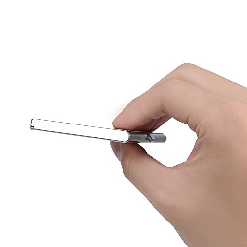 YunKo Business Card Holder Desk Business Card Display Stand Business Name Card Desktop Name Card Organizer Steel Silver, SC