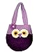 Life Space Cute Happy Owl Mini Purse / Handbag, Nature Soft Cotton/Milk Fiber, Crochet, Handmade - Great Special Present for 2,3,4,5,6 Year Preschool Girls (purple)