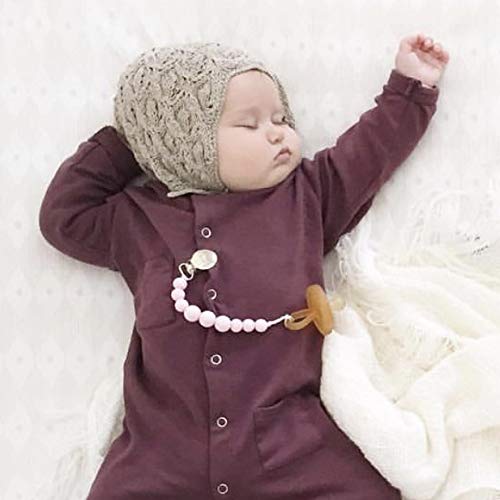 Modern Pacifier Clip for Baby - 100% BPA Free Silicone Beads - Unique LILAC color 2-in-1 Binky Holder for Newborn - Infant Baby Shower Gift - Universal fit MAM - Philips Avent - Thumbnail 6