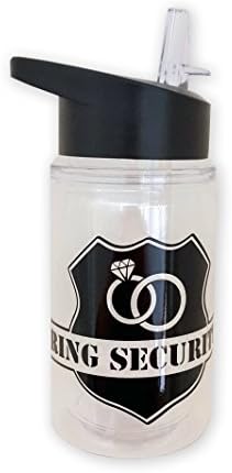 Ring Security water bottle 10 oz with flip top straw