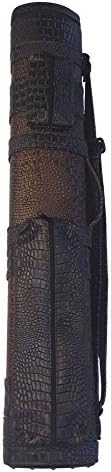 Giuseppe 4 x 4 Pool Cue Custom Carry Case - Java and Ebony Croc 4 Butt 4 Shaft