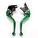 Pair Green Motorcycle Racing CNC Billet Short Brake Clutch Levers For KAWASAKI ZX6R 2007 2008 2009 2010 2011 2012 (K-828/F-88)