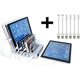 Hercules Tuff Docking Station | Multiple Devices 6 port station | Cables included (mostly Apple)