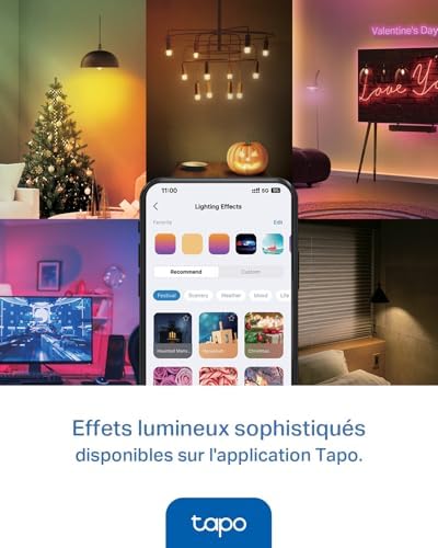 Ampoule Connectée Alexa E14, Multicolore LED Dimmable L430P